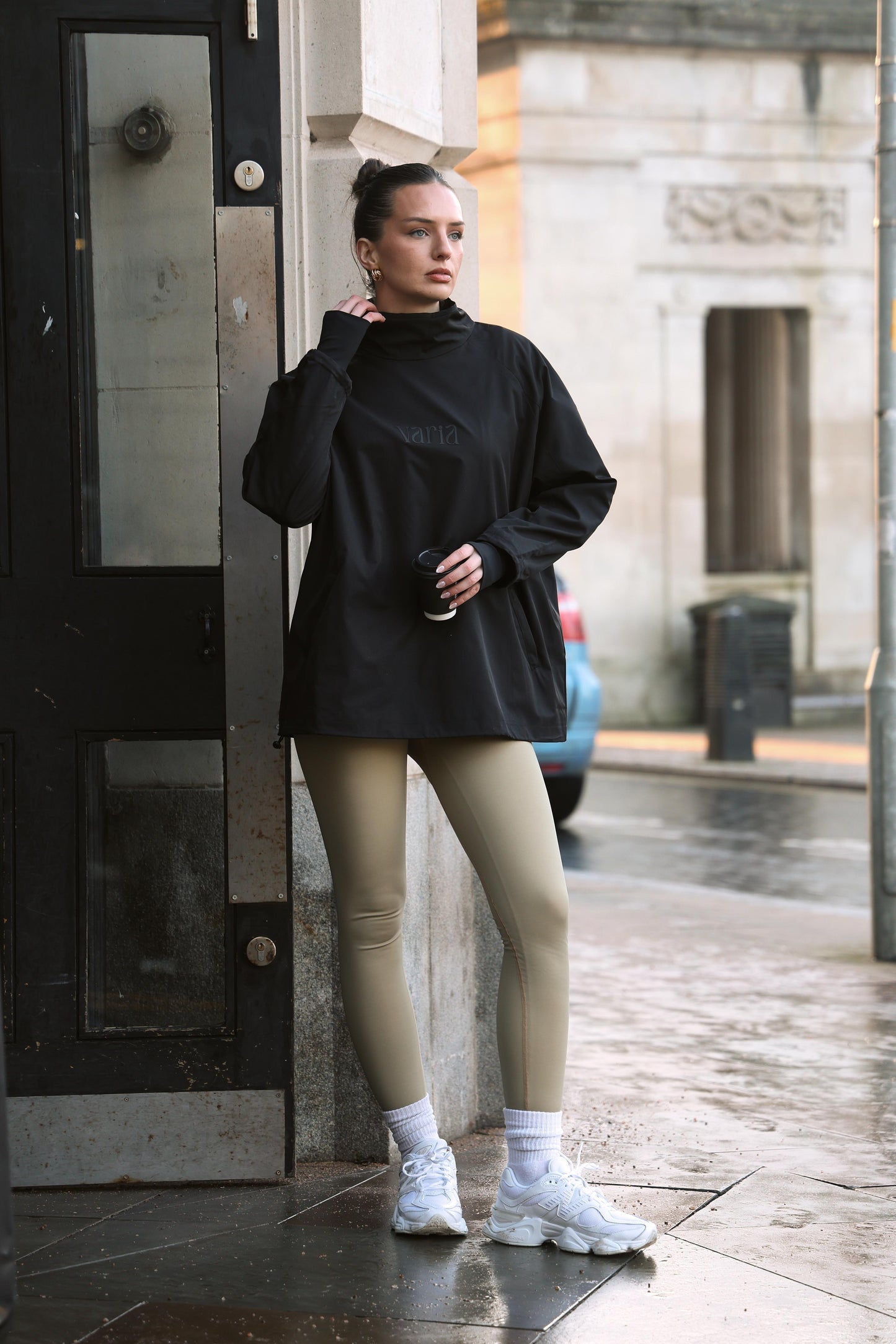 BLACK MOCK-NECK SWEATER
